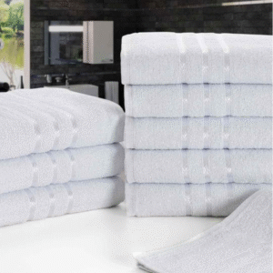 Kit Com 10 Toalhas de Banho Profissional Prata Alta